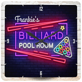 Relógio Quadrado Piscina de Mesa do Estilo de Neon Personalizado
