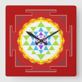 Relógio Quadrado PixDezines Sri Yantra/Chakra