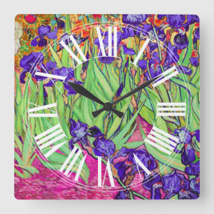 Relógio Quadrado PixDezines Van Gogh iris/st. remy