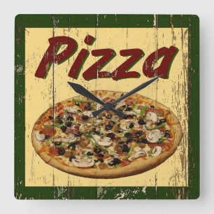 Relógio Quadrado Pizza 1
