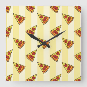 Relógio Quadrado Pizza Pattern