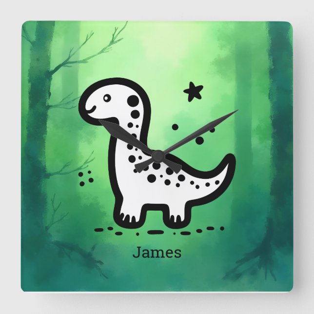 Relógio Quadrado Placa de papel (Frente)