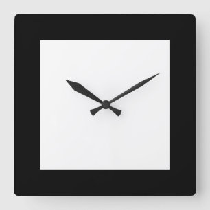 Relógio Quadrado Placa urbana de Pierot Black and White Clock