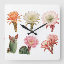 Relógio Quadrado Plantas suculentas e sangrentas