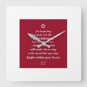 RELÓGIO QUADRADO "POEMA DE NATAL ADORÁVEL"