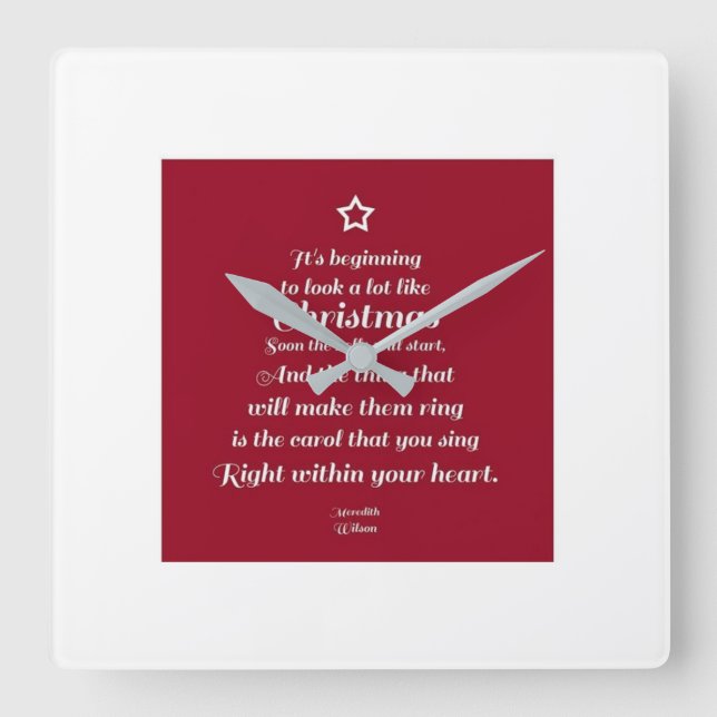 RELÓGIO QUADRADO "POEMA DE NATAL ADORÁVEL" (Frente)