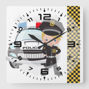 Relógio Quadrado Polícia