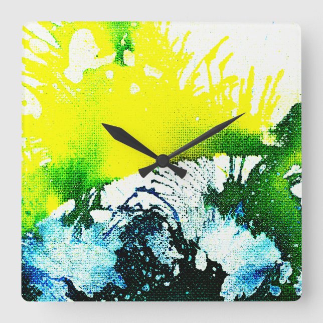 Relógio Quadrado Polocromoptico #2A por Michael Moffa (Frente)