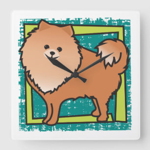 Relógio Quadrado Pomeranian