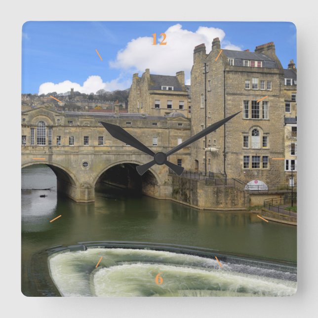Relógio Quadrado Ponte Pulteney, Bath. (Frente)