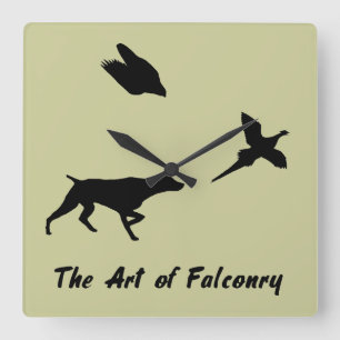 Relógio Quadrado Ponteiro de Shorthair alemão e Falconry