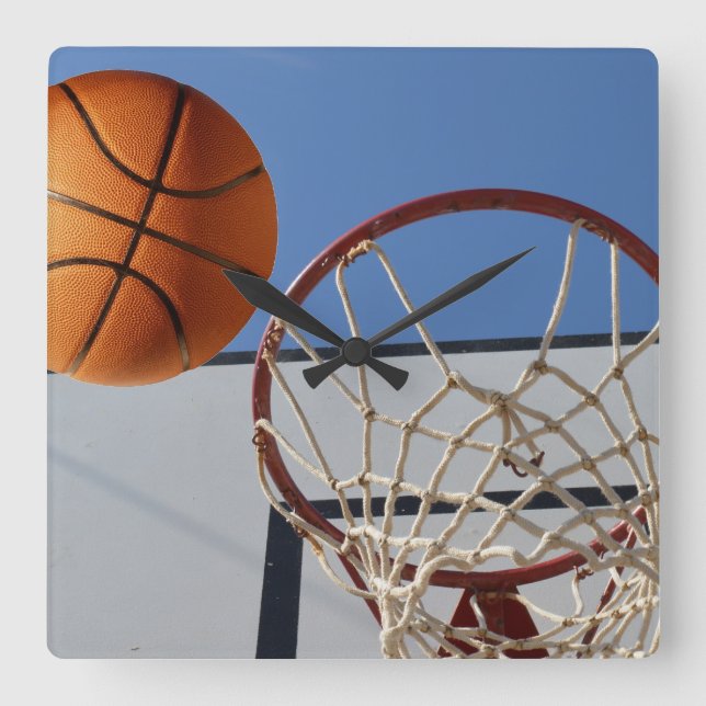 Relógio Quadrado Pontos de Pontuação de Basquete, (Frente)