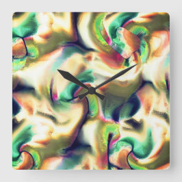 Relógio Quadrado Pontos fibrosos de gradiente de cor víbora, defeit