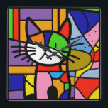 Relógio Quadrado Pop Art Cat Design Vibrante e Feliz<br><div class="desc">Descanse qualquer lugar com este design de gata de pop de arte vibrante! Apresentando um gatinho lúdico em tons vibrantes de vermelho, rosa, azul, amarelo e roxo, este trabalho de arte do tipo "um de um" certamente fará qualquer espaço se sentir mais animado. Perfeito para amantes de gatos, entusiastas de...</div>