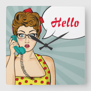 Relógio Quadrado Pop Art Female