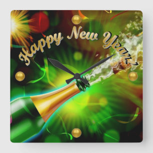 Relógio Quadrado Pop de champanhe