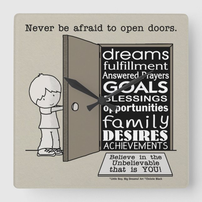 Relógio Quadrado Portas abertas (Frente)