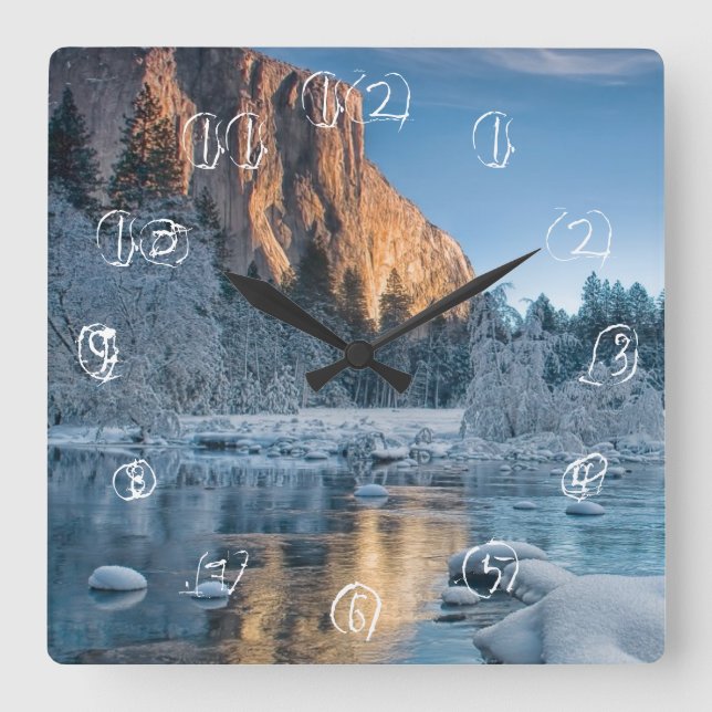 Relógio Quadrado Portas em Yosemite (Frente)