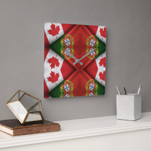 Relógio Quadrado Português canadense
