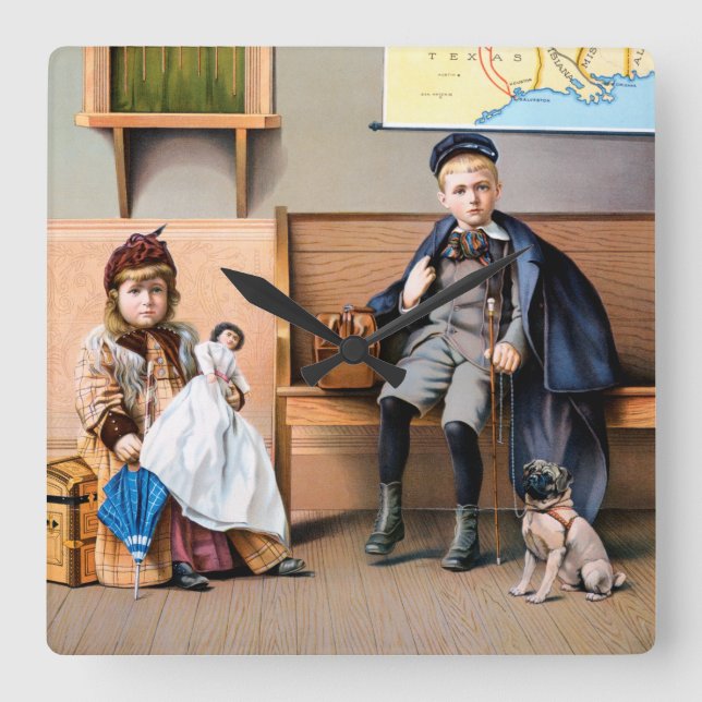 RELÓGIO QUADRADO POSTER DA ESTRADA DE FERRO, 1898 (Frente)