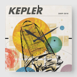 Relógio Quadrado Poster do telescópio espacial Kepler.
