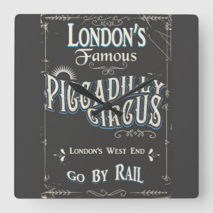 Relógio Quadrado Poster vintage Piccadilly Circus London