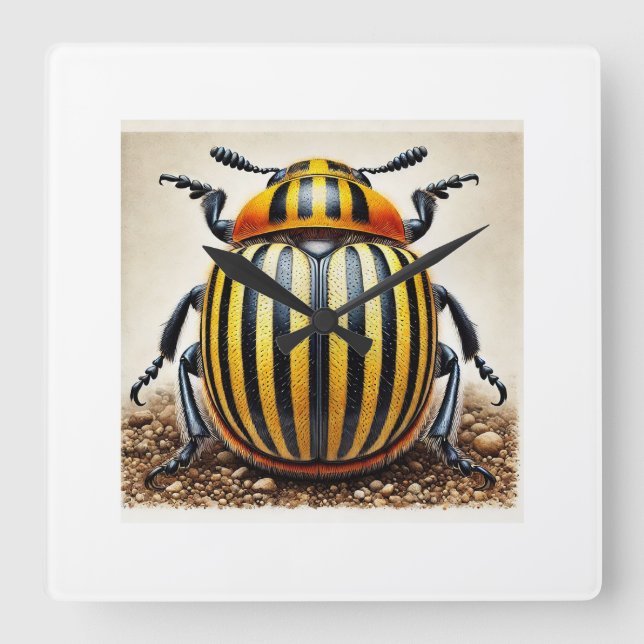 Relógio Quadrado Potato beetle Leptinotarsa decemlineata 310824IREF (Frente)