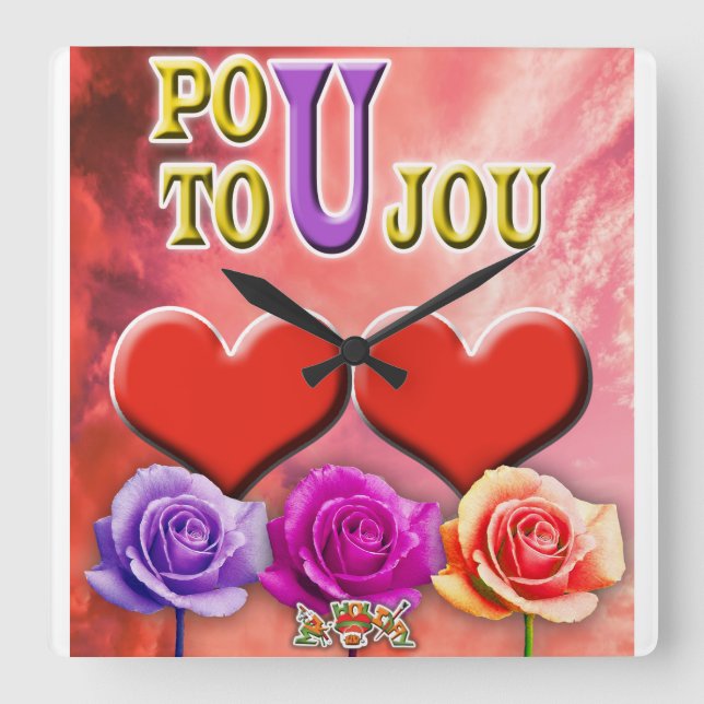 Relógio Quadrado Pou Toujou (Frente)