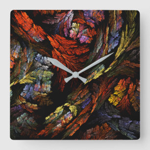 Relógio Quadrado Praça Abstrato de Harmonia de Cor