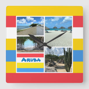 Relógio Quadrado Praia e Deserto Aruba