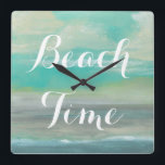 Relógio Quadrado Praia I de Lowland<br><div class="desc">Vida marinha</div>