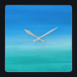 Relógio Quadrado Praia Oceano Azul Verde Sem Números<br><div class="desc">Este design apresenta um fundo azul/verde de cor aquosa do oceano sem números para distrair da vista! Clique no botão personalizar para obter opções de adição de texto! Variações desse design, cores adicionais e produtos de coordenação estão disponíveis em nosso compro, zazzle.com/store/doodlelulu. Entre em contato conosco se você precisar deste...</div>