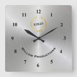 Relógio Quadrado Prata do logotipo comercial