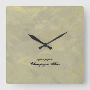 Relógio Quadrado Prata E Plaster Metálico Dourado