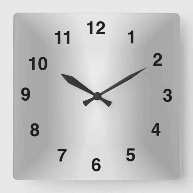 Relógio Quadrado Prata Stylish 🕰️ Edição Especial do 25º Aniversár (Frente)