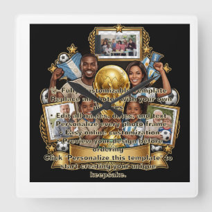 Relógio Quadrado Presente de Colagem de Fotos Personalizadas para P
