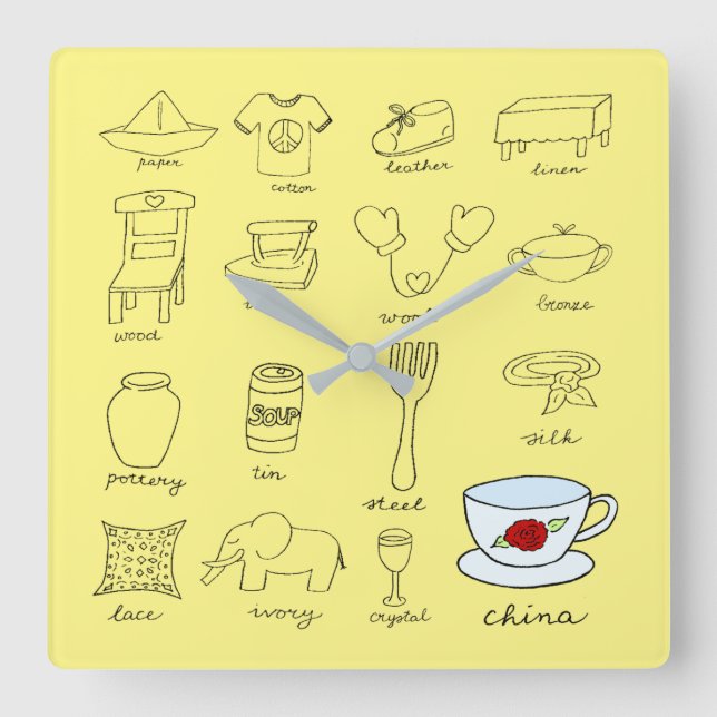 Relógio Quadrado Presente de decoração do 20 Casamento do Aniversár (Frente)