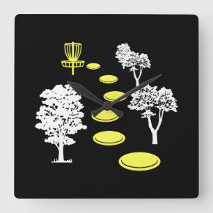 Relógio Quadrado Presente de Disc Golf Woods para Disc Golfer
