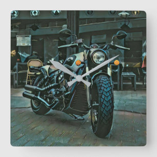 Relógio Quadrado presente de motociclista de retro