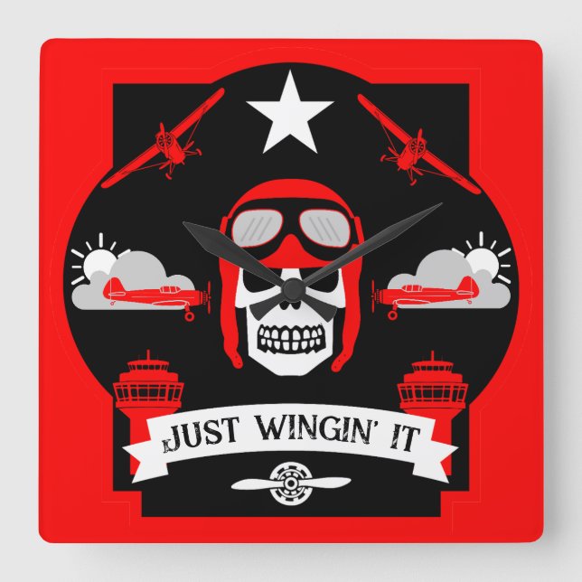 Relógio Quadrado Presente De Piloto Privado E Comercial (Frente)