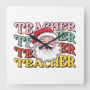 Relógio Quadrado Presente de Professor Papai Noel Professor