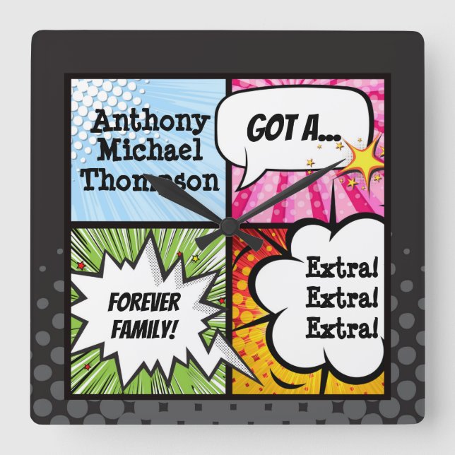 Relógio Quadrado Presente do partido da adopção do estilo da banda (Frente)