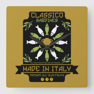 Relógio Quadrado Presente italiano de Impressão de arte sarda