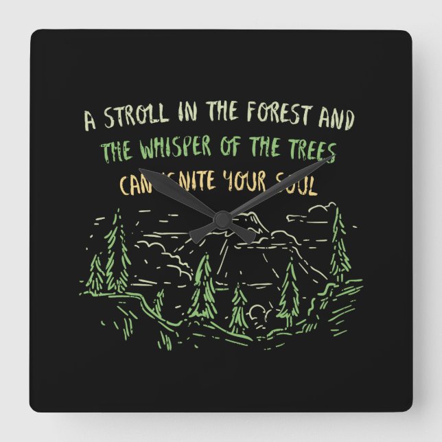 Relógio Quadrado Presente nas Montanhas de Caminho de Acampamento (Frente)