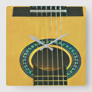 Relógio Quadrado Presente para namorado guitarrista