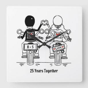 Relógio Quadrado Presente personalizado de aniversário de motocicle