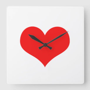 Relógio Quadrado Presente Personalizado de Bonito Branco do Coraç