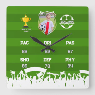 Relógio Quadrado Presente Personalizado De Futebol Para Crianças, C
