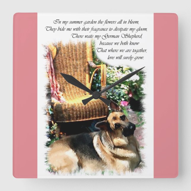 Relógio Quadrado Presentes de German shepherd (Frente)