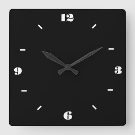 Relógio Quadrado Preto e Branco > Wallclocks de tendências